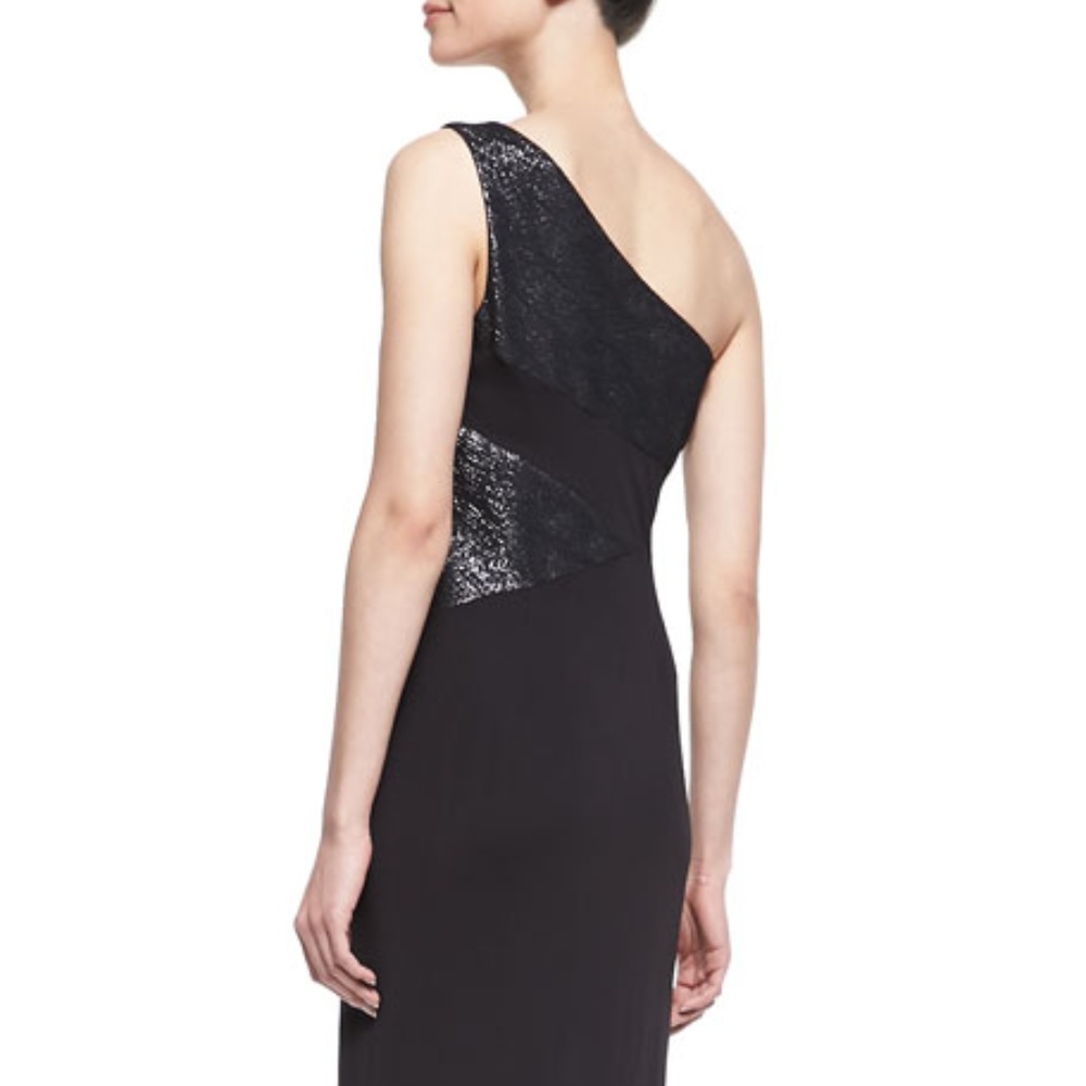 💃🏼 Metallic Inset One-Shoulder Dress. Size 8 - Picture 5 of 9